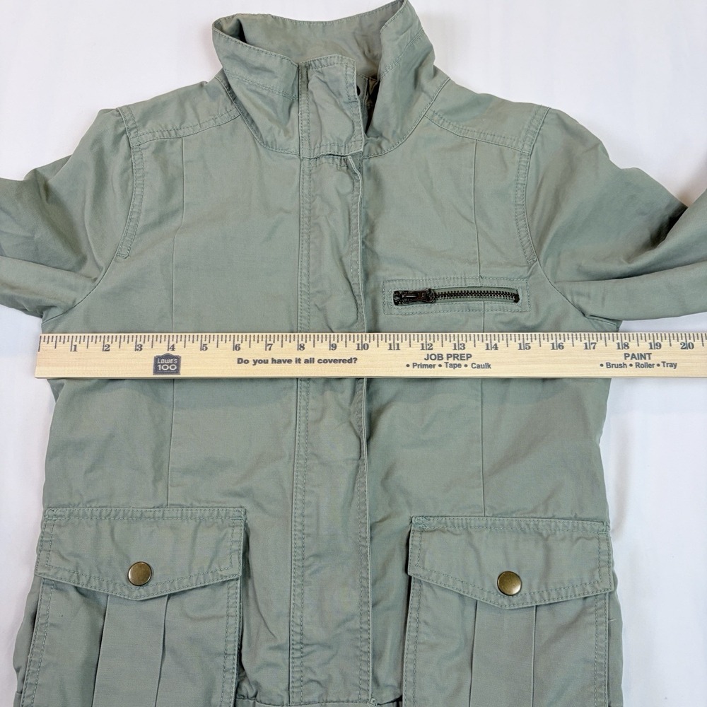 Gap Utility Military Jacket Sage Green Women's Size XS Spring 100% Cotton Zip - Picture 5 of 7